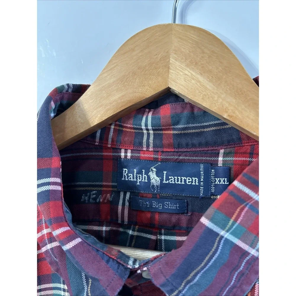 Mens Vintage Polo Ralph Lauren The Big Shirt L/S Button Down Sz XXL Polo Crest